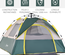 Tente de camping pop up 3 personnes avec sac jaune gris vert
