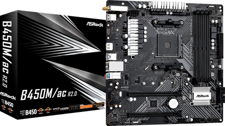 Carte Mère ASRock B450M/AC R2.0 (AM4) Micro ATX