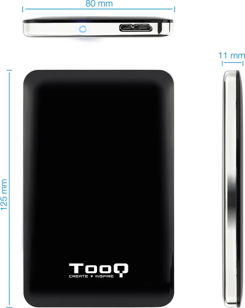 Boitier externe USB 3.1 TooQ TQE-2538 - S-ATA 2,5" (Noir)