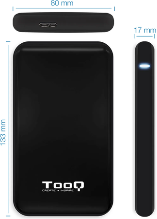 Boitier externe USB 3.1 TooQ TQE-2528 - S-ATA 2,5" (Noir)