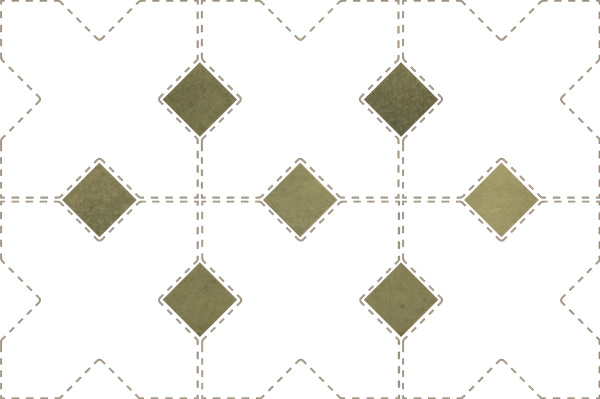 Taco KASBAH VERD MATT - Cabochon VERD MATT 3,4x3,4 cm