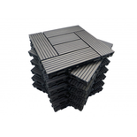 Pack dalle de terrasse 1m² bois composite classic (11 pièces 30 x 30 cm ) - Coloris - Gris carbone, Largeur - 30 cm, Longueur - 30 cm, Surface couverte en m² - 1