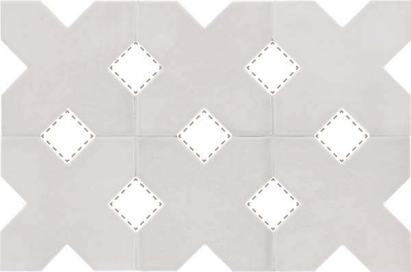 KASBAH BASE SMOKE - Carrelage croix à tacos 12x12 cm