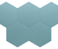 COIMBRA AZURE 30636 - Carrelage 17,5x20 cm hexagonal uni aspect carreaux de ciment bleu azur