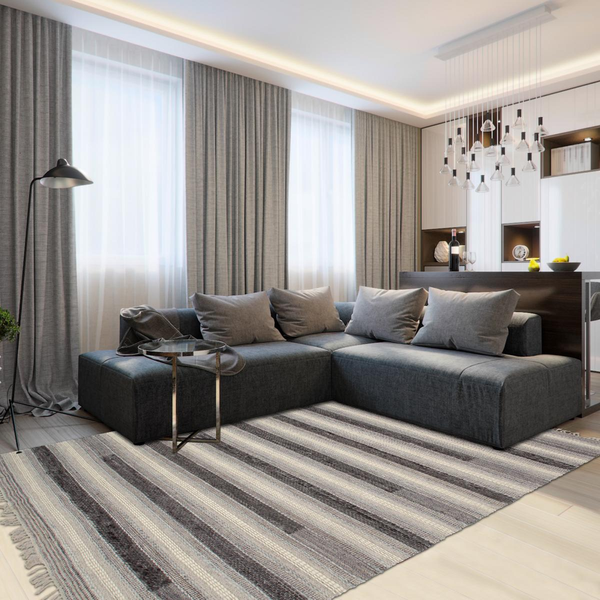 Tapis kilim tissé main en PET KORLANE Care&Fair