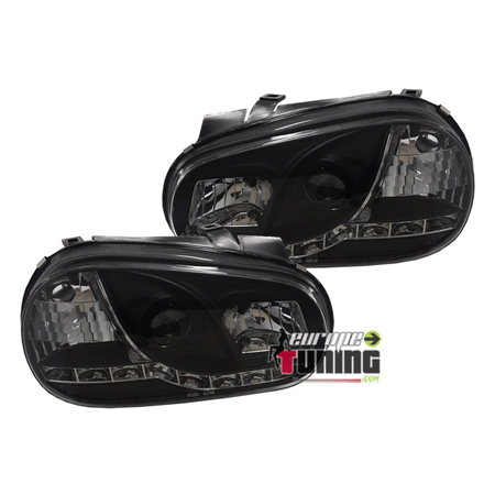 PHARES FEUX AVANTS LED DEVIL EYES NOIRS VOLKSWAGEN VW GOLF 4 (x13558)
