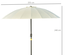 Parasol inclinable rond avec manivelle métal polyester haute densité