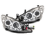 PHARES AVANTS CHROME FEUX ANGEL EYES LED PEUGEOT 307 PHASE 1 2001-2005 (05507)