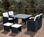 Ensemble salon de jardin encastrable 8 places 9 pièces résine