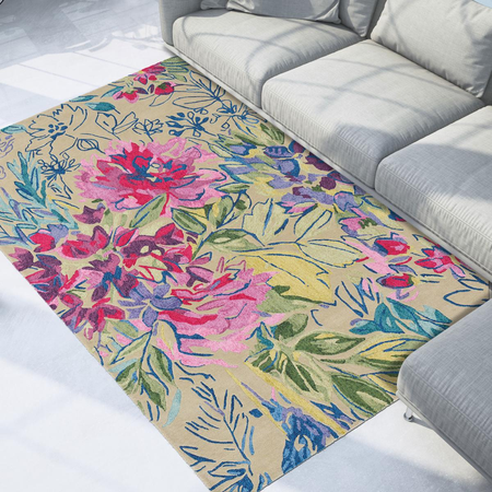 Tapis salon TETBURYM tufté main en viscose