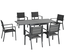 Ensemble de jardin 6 personnes table extensible gris