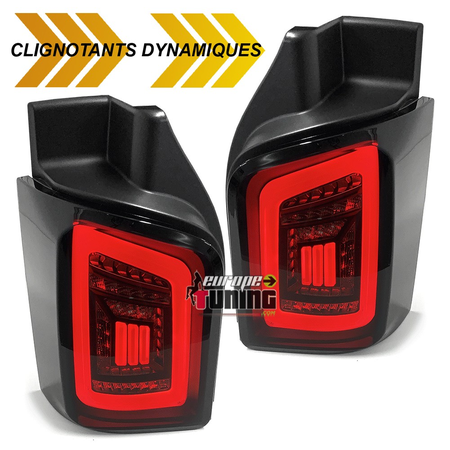 FEUX ROUGES NOIRS CELIS A LEDS DYNAMIQUES POUR VW T5 DOUBLE PORTE (04911)