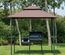 Pavillon abri tonnelle de jardin pour barbecue chocolat