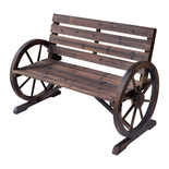 Banc de jardin 3 places style rustique chic bois sapin traité carbonisation