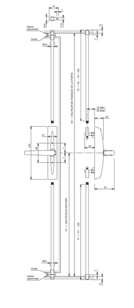 Crémone DUALIS 7220 encastre laquée blanche RAL9010 - LA CROISEE DS - DS7220-036