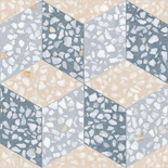 FARNESE CAVOUR AZUL 30 x 30 cm - Carrelage aspect carreaux de ciment fond terrazzo