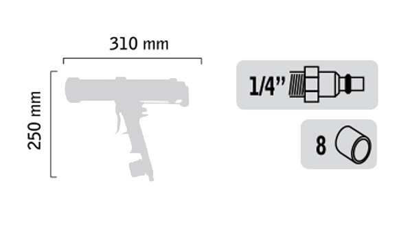 Pistolet à cartouche et poche pneumatique 310-400ml - GENERAL PNEUMATIC - GP6119