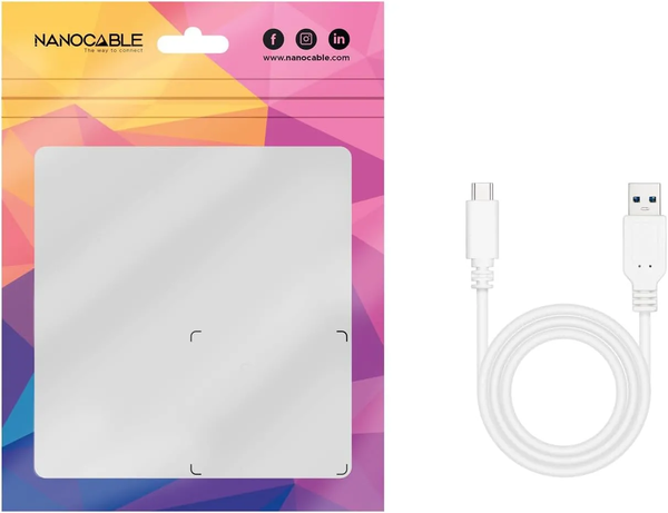 Câble Nanocable USB-A/C 3.1 M/M 2m (Blanc)