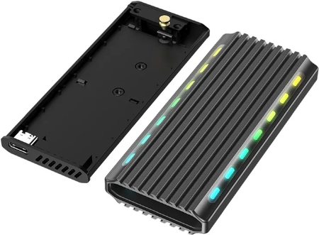 Boitier externe USB 3.2 Gembird RGB - S-ATA M.2 Type 2280 (gris)