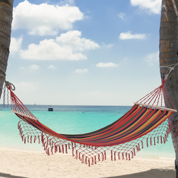 Hamac de voyage toile de hamac dim. 2L x 1l m multicolore