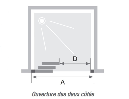 Paroi de douche SUPRA III 3V avec 2 volets coulissants 100cm profilé blanc avec verre transparent - KINEDO - PA1552BTN