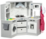 Cuisine pour enfant jeu d'imitation nombreux accessoires rangements gris blanc
