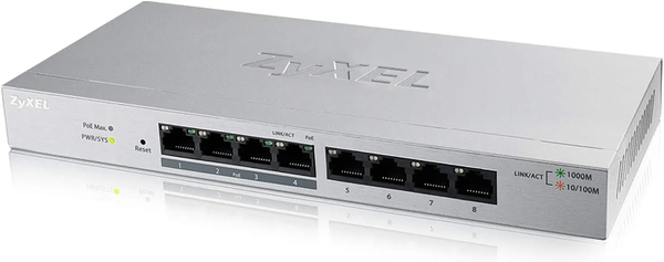 Switch réseau ethernet Gigabit Zyxel GS1200-HP v2 - 8 ports dont 4x PoE