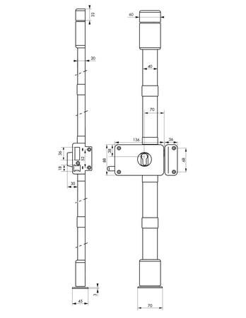 Serrure 3 points en applique HORGA gauche marron - FTH THIRARD - 047325