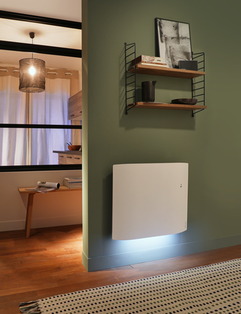 Radiateur électrique connecté lumineux DIVALI horizontal 1500W blanc carat - ATLANTIC - 507613