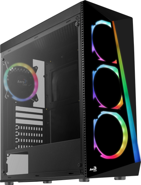 Boitier Moyen Tour ATX AeroCool Shard Tempered Glass ARGB avec panneau vitré (Noir)