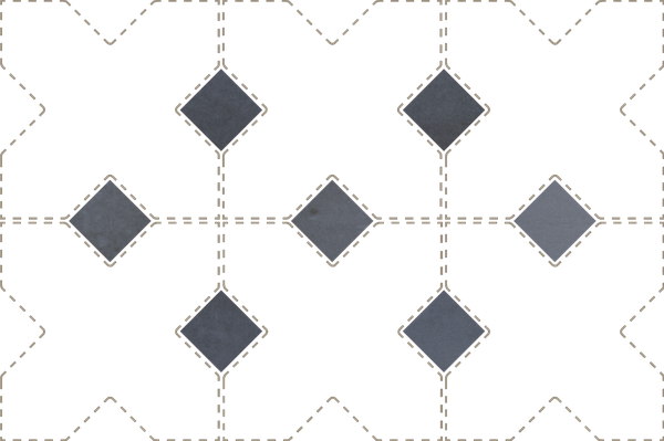 Taco KASBAH BLUE NIGHT MATT - Cabochon BLUE NIGHT MATT 3,4x3,4 cm