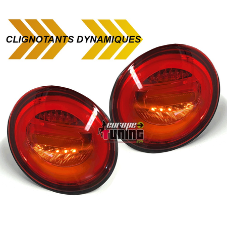 FEUX SPORT ROUGES TUBES CELIS A CLIGNOTANTS LED SEQUENCIELS VW NEW BEETLE PH1 1998-2005 (05420)