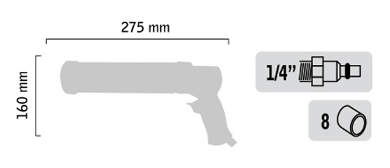Pistolet à cartouche pneumatique 310ml - GENERAL PNEUMATIC - GP6107