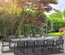 Ensemble de jardin 12 personnes table extensible gris