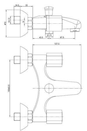 Mélangeur bain-douche avec inverseur 2 positions Tempo - GARIS - R02-11026EC
