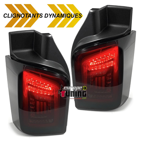 FEUX ROUGES NOIRS CELIS A LEDS DYNAMIQUES POUR VW T5 DOUBLE PORTE (04911)