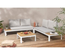 Salon de jardin modulable, en aluminium couleur blanc et polywood - 4 personnes avec coussins gris - SANTANA