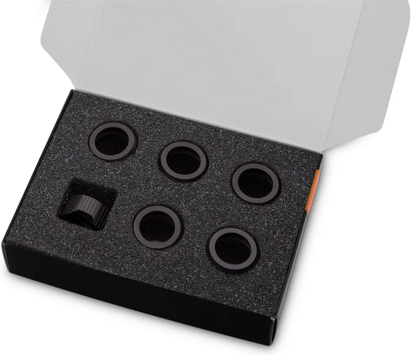Lot de 6 Anneaux de serrage pour Tube Ekwb EK-Quantum Torque Compression Ring HDC 14 (Noir)