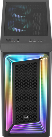 Boitier Moyen Tour ATX AeroCool Interstellar RGB avec panneau vitré (Noir)