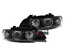 PHARES FEUX AVANTS NOIRS ANGEL EYES ANNEAUX LEDS BMW SERIE 5 E39 PHASE 1 (10081)