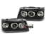 PHARES FEUX AVANTS DOUBLE ANNEAUX ANGEL EYES NOIRS PEUGEOT 205 (12019)