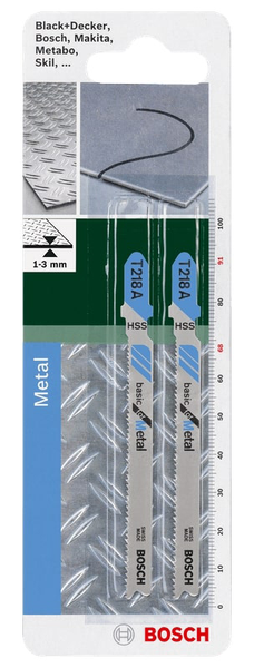 Pack de 2 lames de scie sauteuse T 218 A en acier HSS 92mm - BOSCH - 2609256962