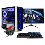 NitroPC - PC Gamer complet Nitropc Pack Silver - AMD Ryzen 5 5500, GTX 1650 4GB, RAM 16GB, M.2 1TB, Win11, WiFi - Écran 24" FullHD et accessoires