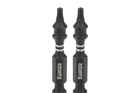 2 embouts impact 1/4'' étoile percée TTX25 longueur 50 mm - HANGER - 134069