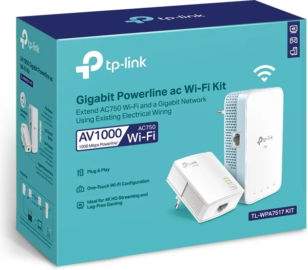 Kit de 2 Adaptateurs CPL + WiFi Tp-link TL-WPA7517 (AV1000)