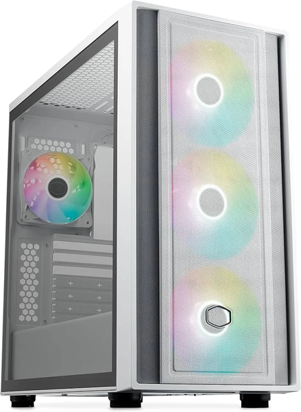 Boitier Moyen Tour ATX Cooler Master MasterBox 600 RGB avec panneau vitré (Blanc)