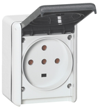 Prise étanche 3P+T+N PLEXO complet gris IP44 32A - LEGRAND - 055877