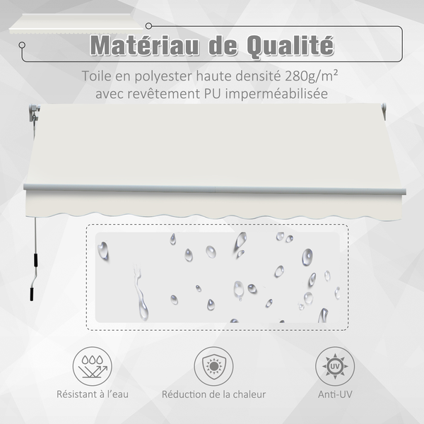 Store banne manuel rétractable alu. polyester