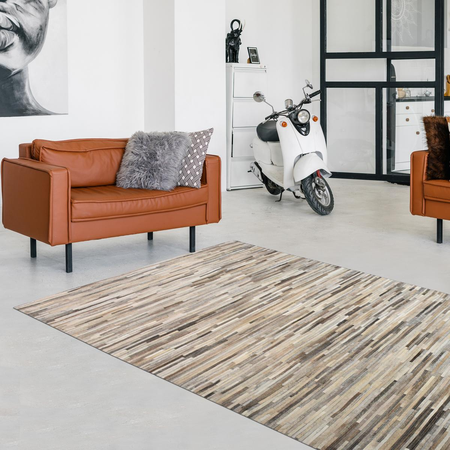 Tapis salon LITTLELINE fait main en cuir