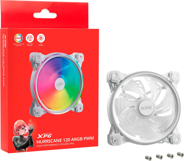 Ventilateur de boitier Adata XPG Hurricane RGB - 12cm (Blanc)